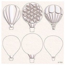 SCRAPINIEC Dekorpappe Die Cut Chipboard Dekoration Ornament, Ballon