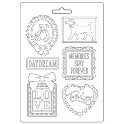 STAMPERIA flexible Gießform aus Kunststoff Form Mold Mould Dekor  - Daydream Abzeichen