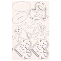SCRAPINIEC Dekorpappe Die Cut Chipboard Dekoration Ornament, 3D Herz Tauben 5576