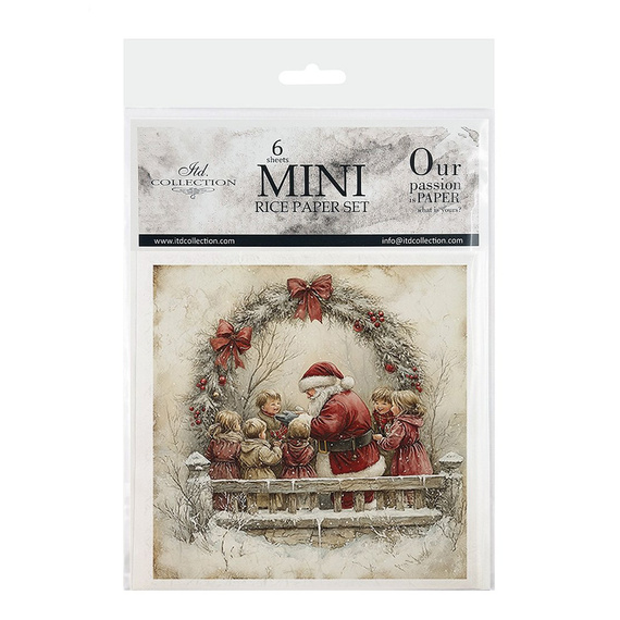 Reispapier-Set - Weihnachtsmann, Kinder, Weihnachten - RSM187 - Itd Collection