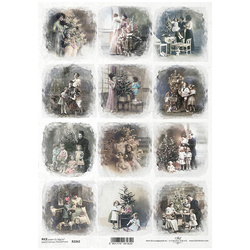 ITD Reispapier Decoupage Bastelpapier Serviettentechnik-R2262 Jahrgang, Familie, festliche Stimmung
