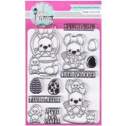 PINK & MAIN Transparent Stempel Motivstempel Clear Stamp - Hoppy Easter Ostereier Küken Hase Ostern