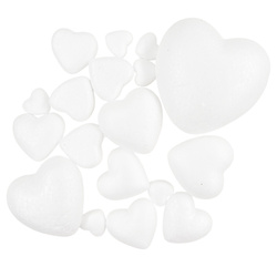 Styroporherzen in verschiedenen Größen