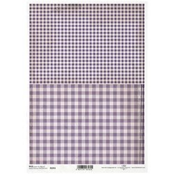 ITD R2241 Reispapier-Decoupage-Serviettentechnik, Karomuster, lila