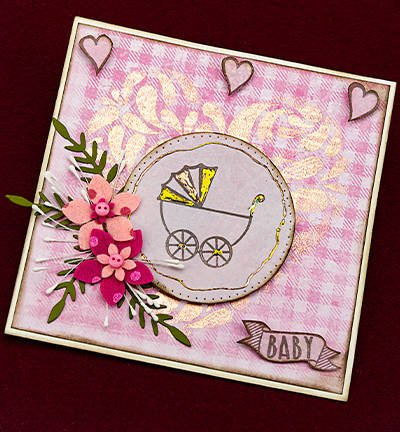 VIVA DECOR Transparent Stempeln Set Motivstempel Clear Stamps - Hello Baby, Kinderwagen