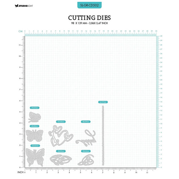 STUDIO LIGHT Stanzform Präge Stanzschablone Cutting Die, Bookmark Lesezeichen