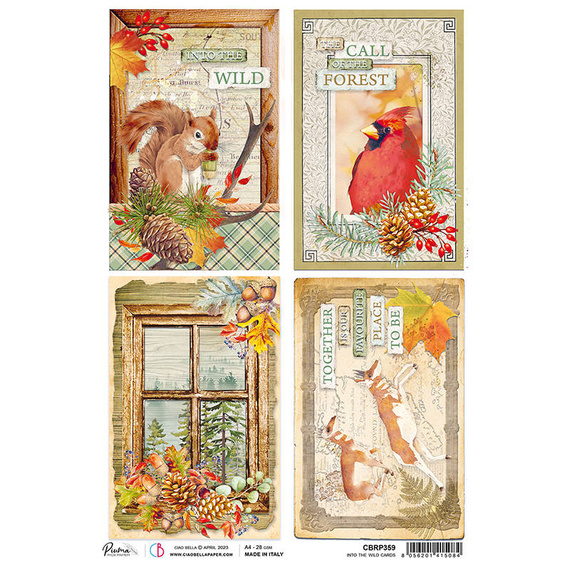 CIAO BELLA Reispapier Decoupage Bastelpapier Softpapier, Into the wild cards