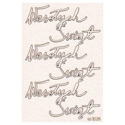 SCRAPINIEC Dekorpappe Die Cut Chipboard Dekoration Inschrift Wesołych Świąt 3226