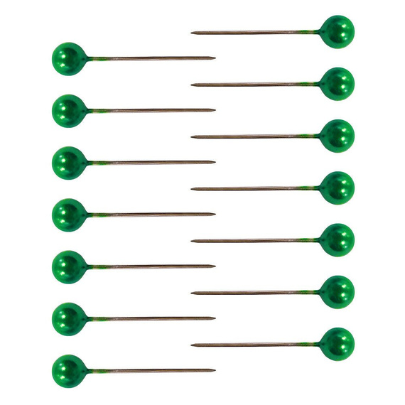 Dekorative Perlennadeln 22mm - 100 Stück grün