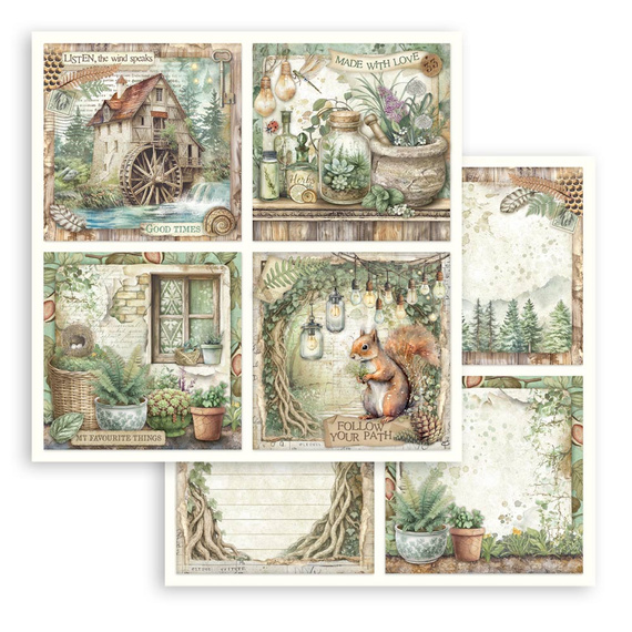 Scrapbooking Papier Set 30x30 - Herbarium Silvae - Stamperia