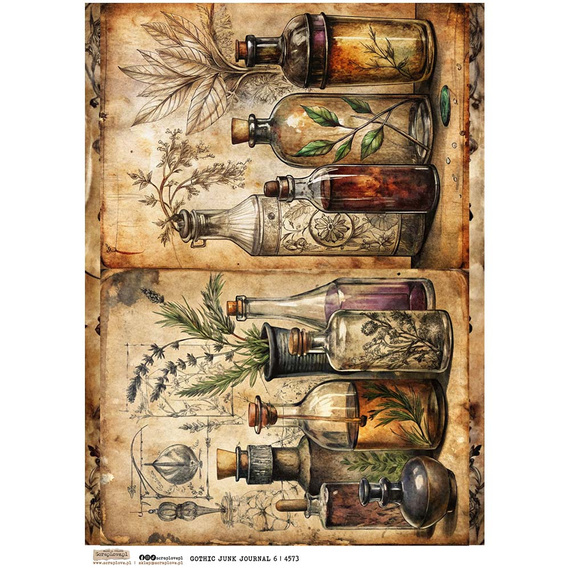 Reispapier Decoupage Bastelpapier A4 - Scraplove - Gothic Junk Journal 6