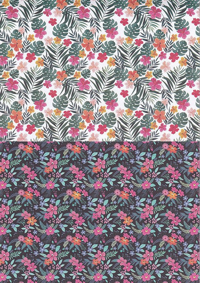 HAPPY COLOR Motivblock 15 Blatt Scrapbooking Papier 80g A4, Flowers Blumen