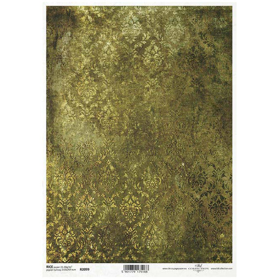 ITD Reispapier Decoupage Bastelpapier, Tapetenmotiv Damast R2099