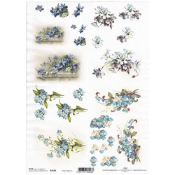 ITD Reispapier Decoupage Bastelpapier Softpapier Serviettentechnik, Veilchen R2196  