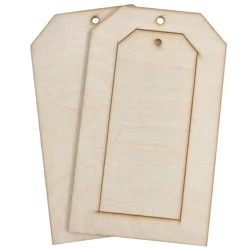 TAG Ornament aus Holz mit Rahmen 20cm - 3 Elemente