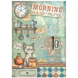 Reispapier für Decoupage A4 - Furry Friends - Katzenmorgen - Stamperia
