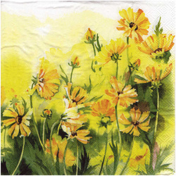 SERVIETTEN 1 Stück Motivservietten Decoupage Napkin 33x33cm, Sunny wildflowers