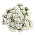 ROSEN Geöffnete 15 mm 50 Stk. Scrapbooking Maulbeerpapier Blumen Flowers, weiß
