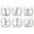ITD - Reispapier-Set  - RSM053 Hasen - schwarz und weiß