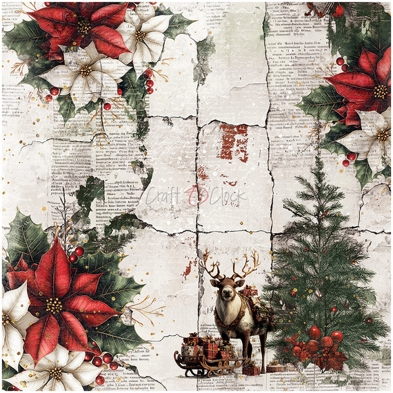 Scrapbooking Papier Set 20x20 - Craft o'clock -  Oh Christmas Night mix