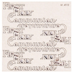 	SCRAPINIEC Dekorpappe Die Cut Chipboard Dekoration Ornament, Erstkommunion 01