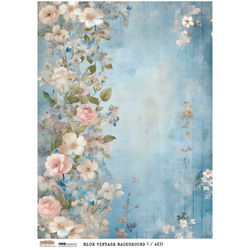Reispapier Decoupage Bastelpapier A4 - Blue Vintage Background 1 