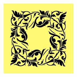 ITD Mixed Media Schablone STENCIL für Decoupage Scrapbooking 16x16, einen umlaufenden Rahmen