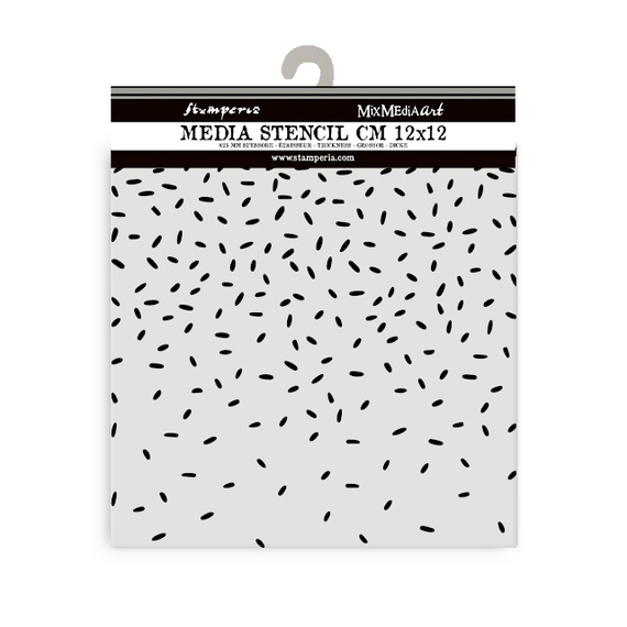 Schablone Mix Media 3D 12x12cm - Candy Christmas - Waffeltüte Streusel - Stamperia 