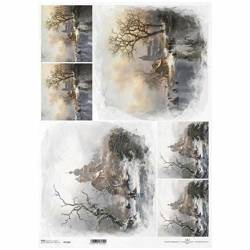 Reispapier für Decoupage A3 ITD-1108L vintage landscape