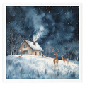 Reispapier-Set - Nachtlandschaft, Winterlandschaft, Eule, Fuchs, Kaninchen, Haus - RSM178 - Itd Collection