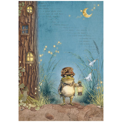 Reispapier Decoupage Bastelpapier A4 - Stamperia - Hidden Grove Herr Frosch