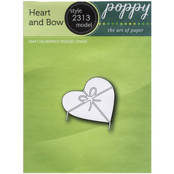 Stanzform Präge Stanzschablone Cutting Die - Poppystamps - Heart and Bow Herz mit Schleife