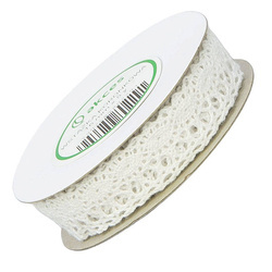 Baumwollspitze Spitze Spitzenborte Spitzenband Klöppelspitze 20mm x 4.55m weiß