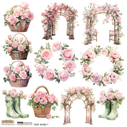 AUFKLEBER ScrapLove Dekor Stickers -  Pink Roses 1