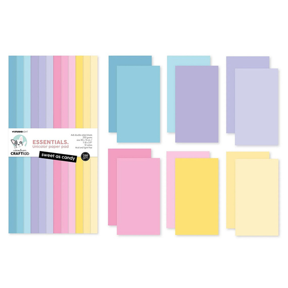 STUDIOLIGHT Set 24Blatt 15x30cm doppelseitig Scrapbooking Papier, Sweet As Candy