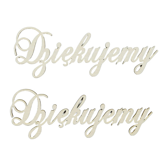 Dekorpappe Die Cut Chipboard Dekoration aufschriften Dankeschön 2 Stück - Kreatywna Pracownia