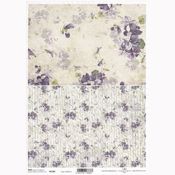 ITD Reispapier Decoupage Bastelpapier Softpapier Serviettentechnik,  Blumen, Handschrift R2180