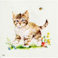 SERVIETTEN 1 Stück Motivservietten Decoupage Napkin 33x33cm, Kira Katzen