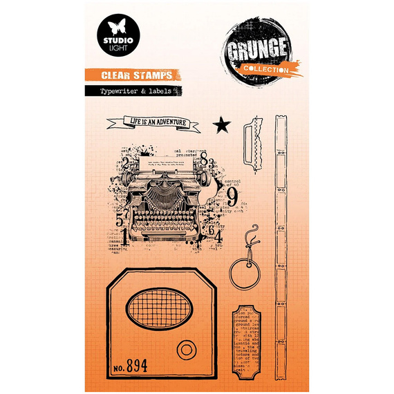 STUDIO LIGHT - Transparenter Stempel - Typewriter & Labels