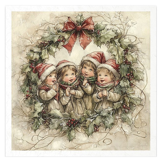 Reispapier-Set - Weihnachtsmann, Kinder, Weihnachten - RSM187 - Itd Collection