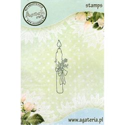 AGATERIA - Transparent Stempel Motivstempel Clear Stamp, Candle, Taufe/Kommunion Kerze