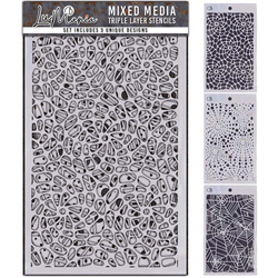 CIAO BELLA Mixed Media Triple Layer Stencil LaMania 3 designs Schablone - Set 3