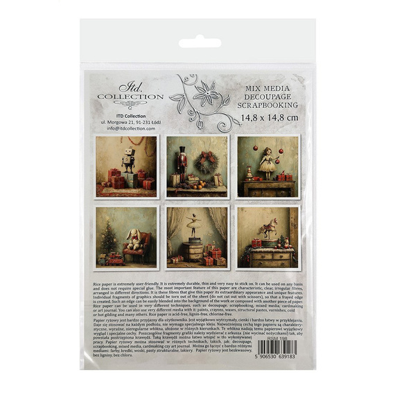 Reispapier-Set - Roboter, Weihnachten, Retro-Spielzeug, Vintage - RSM198 - Itd Collection