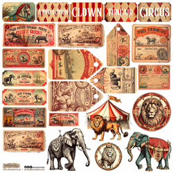 AUFKLEBER - ScrapLove - Circus Tickets - Zirkus Tickets
