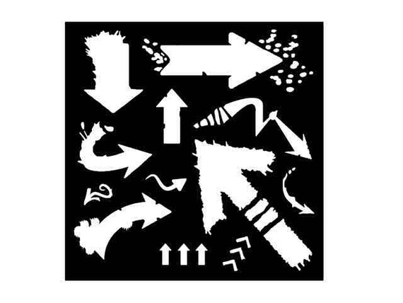 WOODWARE Mixed Media Schablone STENCIL Arrows Pfeile