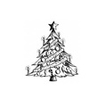 AGATERIA - Transparent Stempel Motivstempel Clear Stamp - Christmas tree -Weihnachtsbaum 3