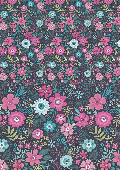 HAPPY COLOR Motivblock 15 Blatt Scrapbooking Papier 80g A4, Flowers Blumen