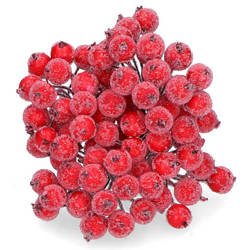 Gefrostete Beeren - rot - 1 Zweig mit 40 Beeren