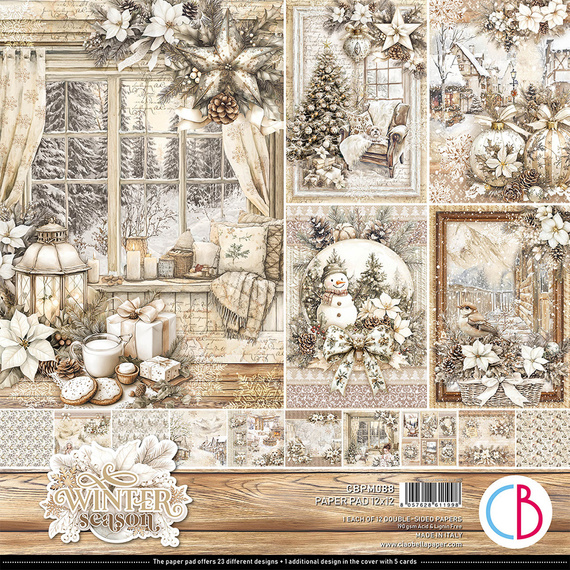 Scrapbooking Papier Set 30x30 cm – Paper Pad- Bastelpapier - Ciao Bella – Winter Season