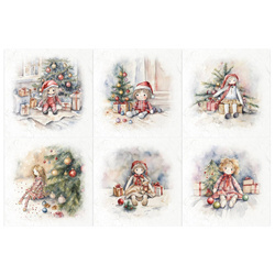 Scrapbooking-Bastelpapier-Set reis - ITD - RSM135 Puppen unter dem Weihnachtsbaum